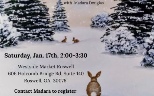 Winter Snow Bunny Painting Class